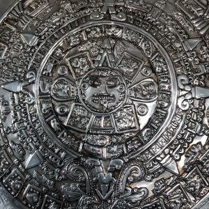 SOLD Aztec calendar aluminum 🖼 handmade